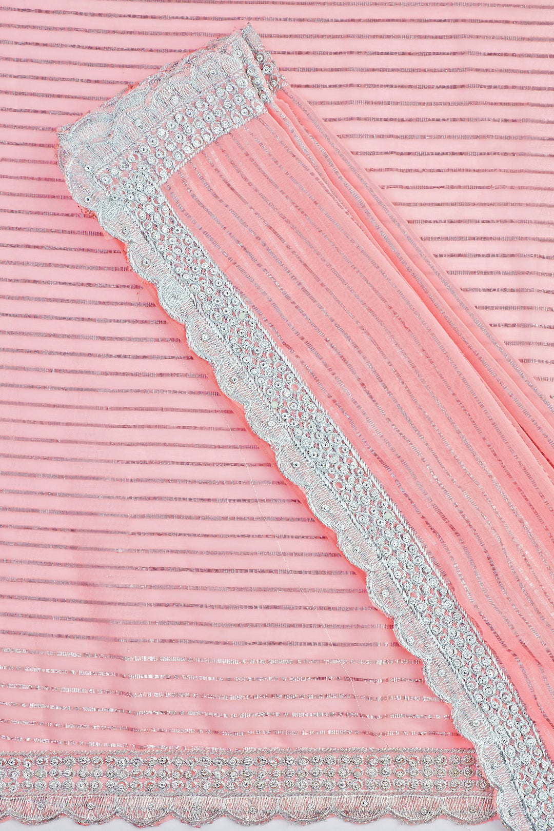 Teejh Saheeba Pink Chiffon Saree