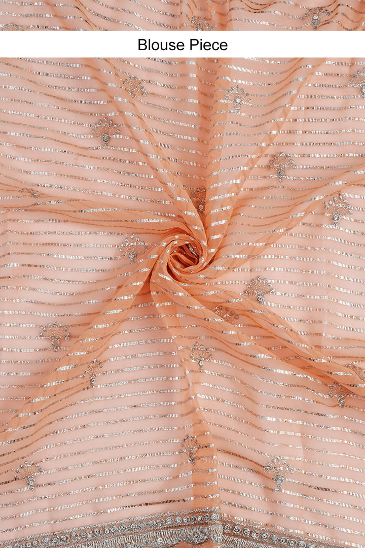 Teejh Saheeba Peach Chiffon Saree
