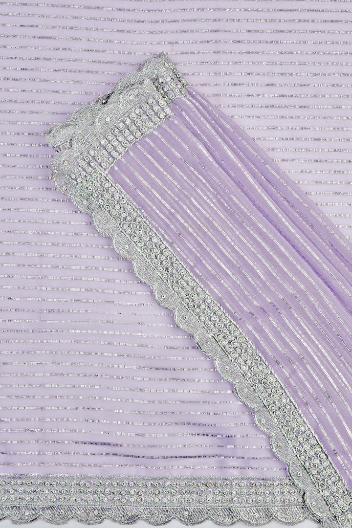 Teejh Saheeba Lavender Chiffon Saree