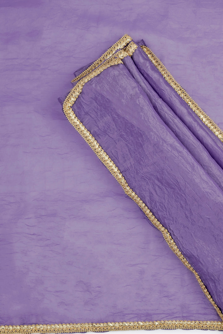 Teejh Teertha Purple Shimmer Tissue Saree