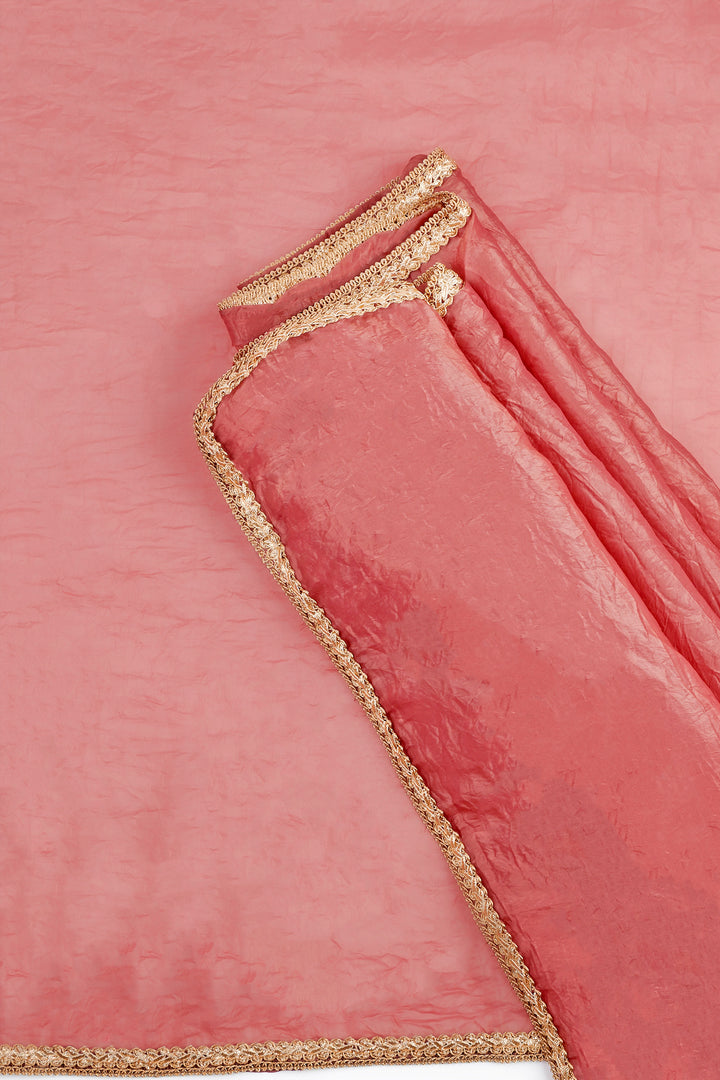 Teejh Teertha Blush Pink Shimmer Tissue Saree
