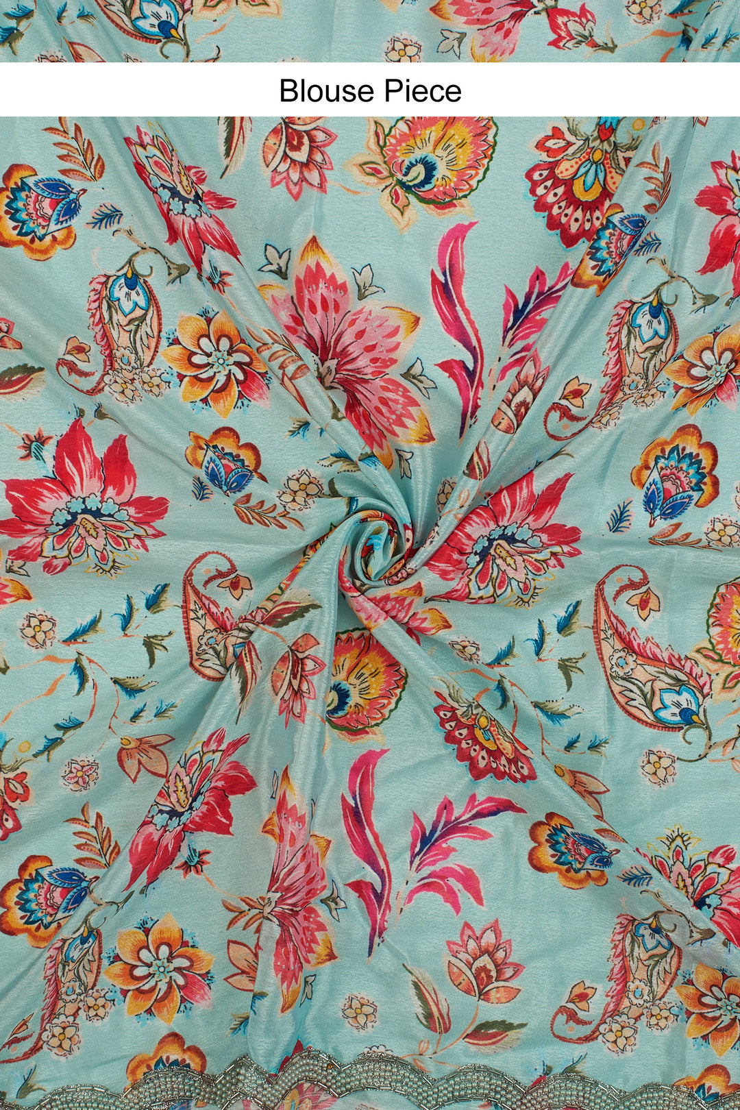 Teejh Kaanch Sky Blue Shimmer Tissue Saree
