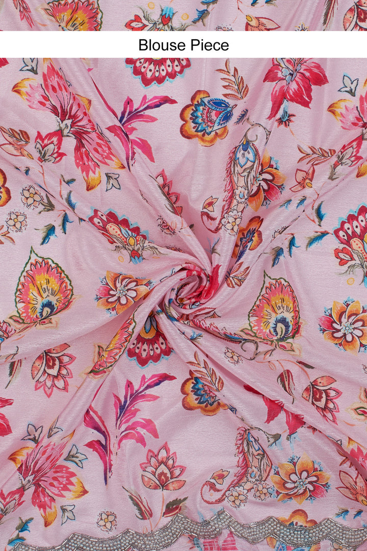 Teejh Kaanch Pink Shimmer Tissue Saree
