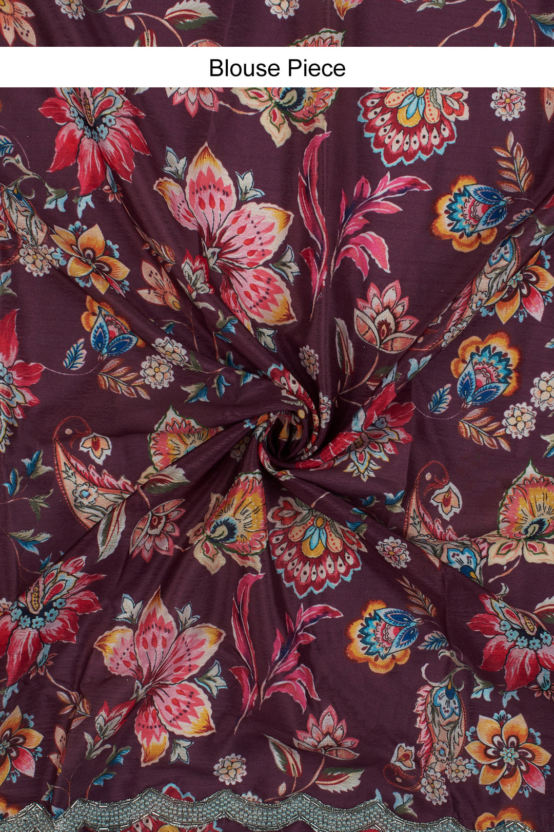 Teejh Kaanch Burgundy Shimmer Tissue Saree
