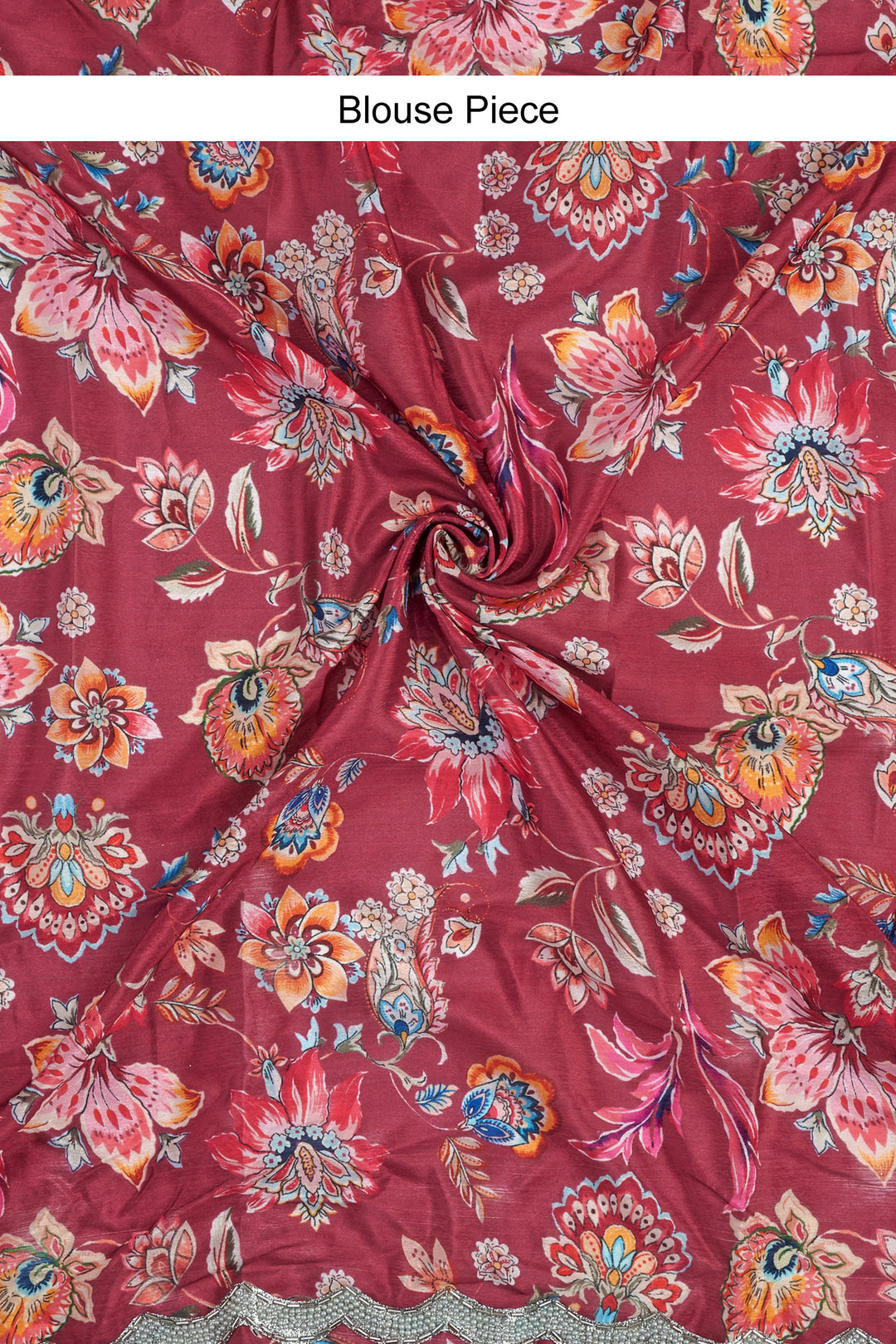 Teejh Kaanch Brick Red Shimmer Tissue Saree