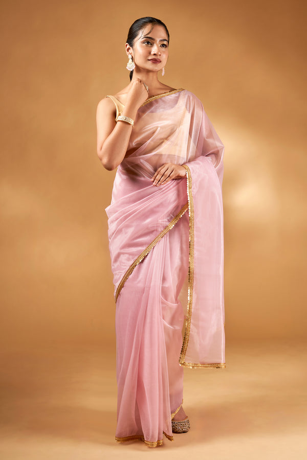 Teejh Iraja Pink Net Saree