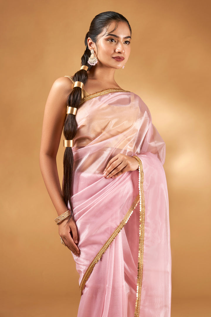 Teejh Iraja Pink Net Saree