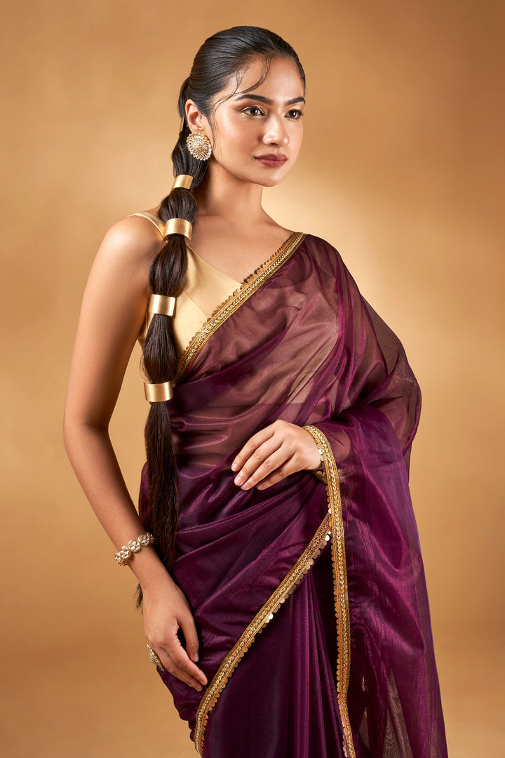 Teejh Iraja Wine Net Saree