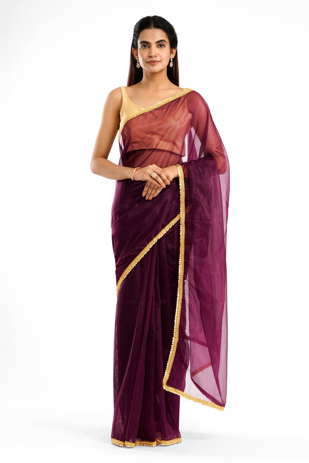 Teejh Iraja Wine Net Saree