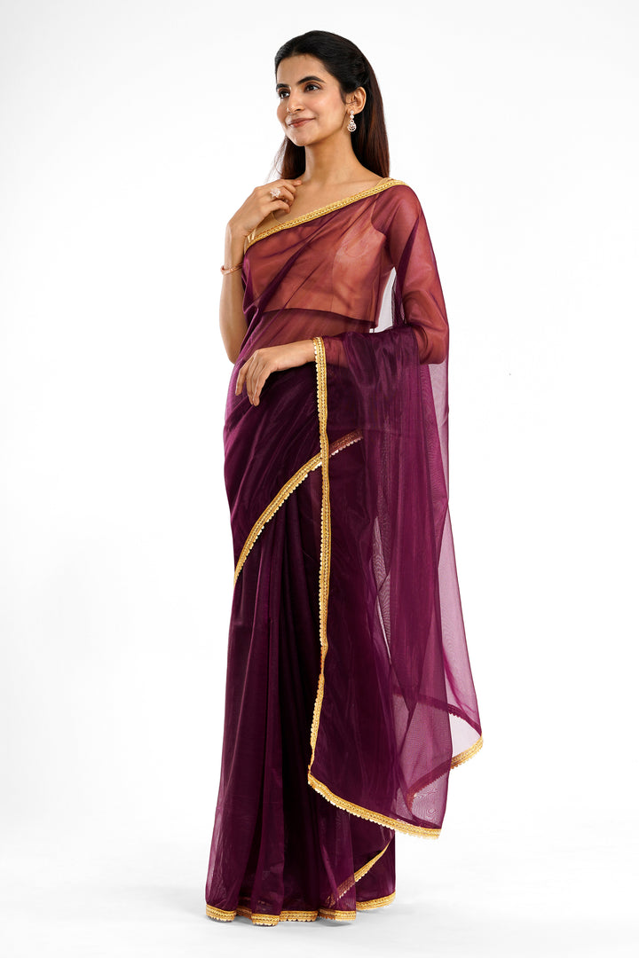 Teejh Iraja Wine Net Saree