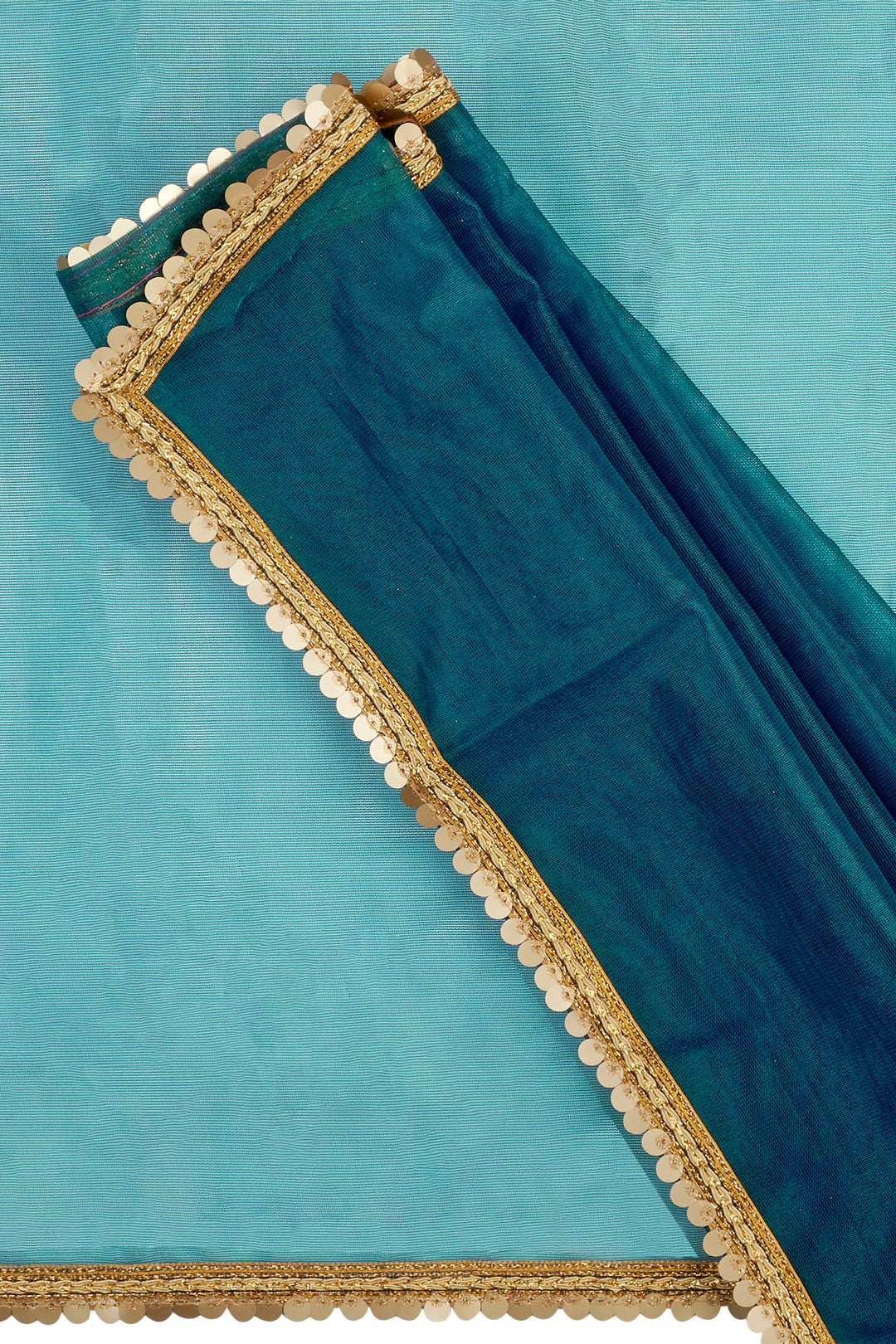 Teejh Iraja Teal Net Saree