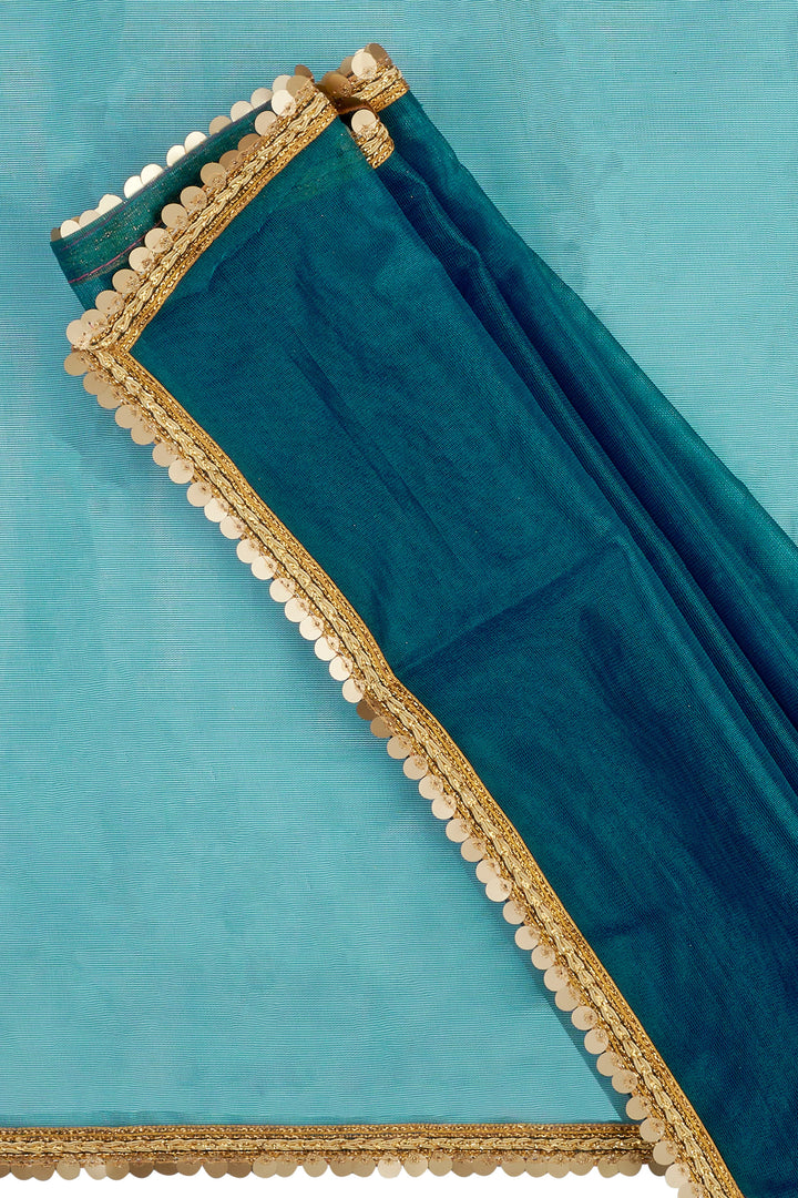 Teejh Iraja Teal Net Saree
