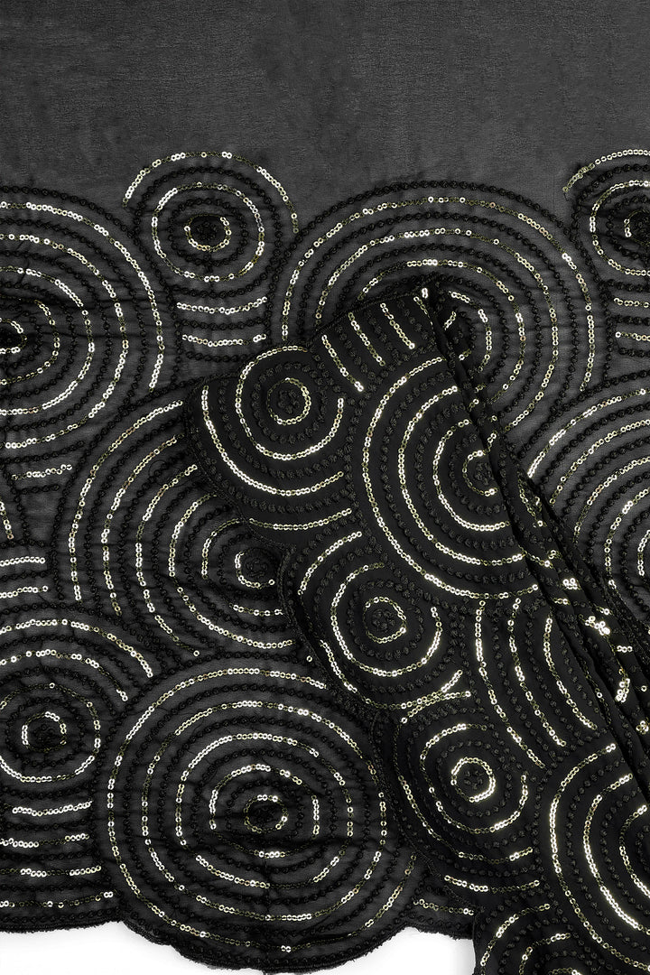 Teejh Chamkila Black Georgette Saree
