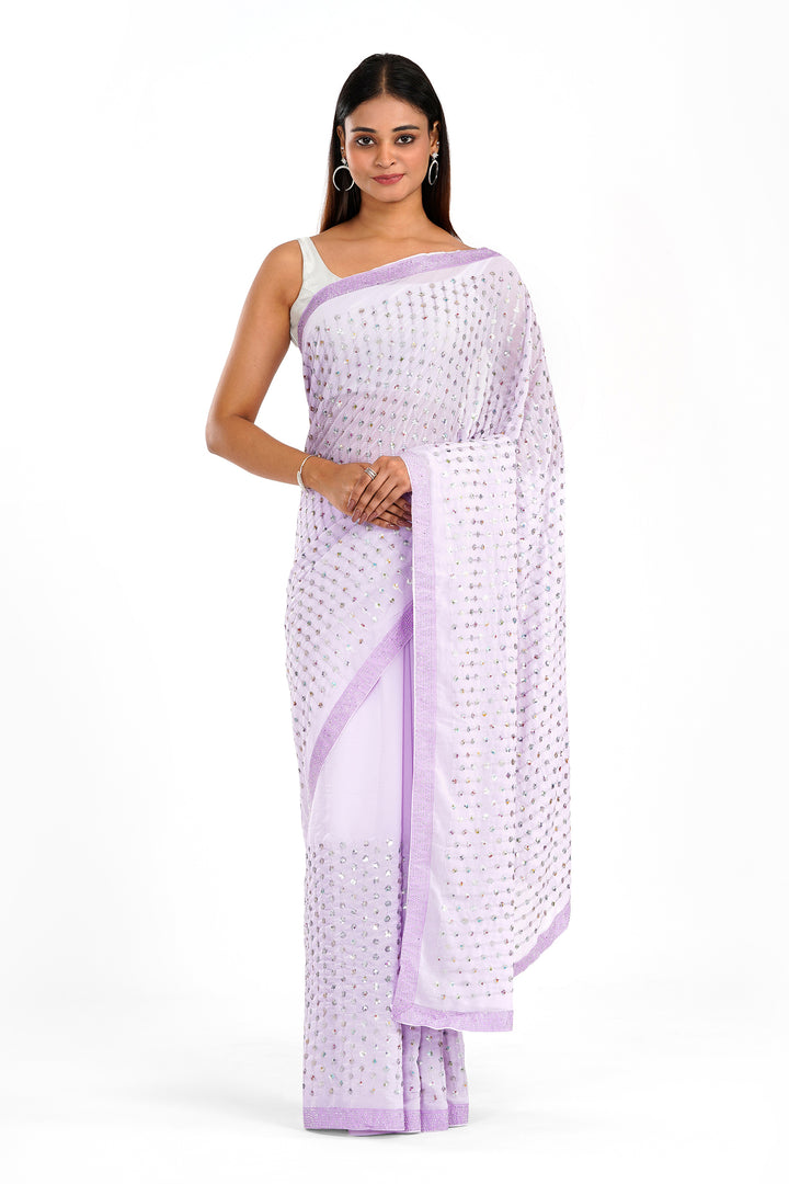Teejh Ujwal Lavender Georgette Saree