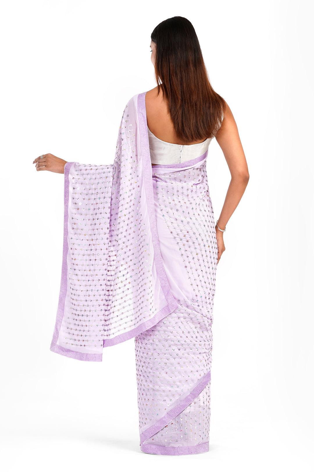 Teejh Ujwal Lavender Georgette Saree