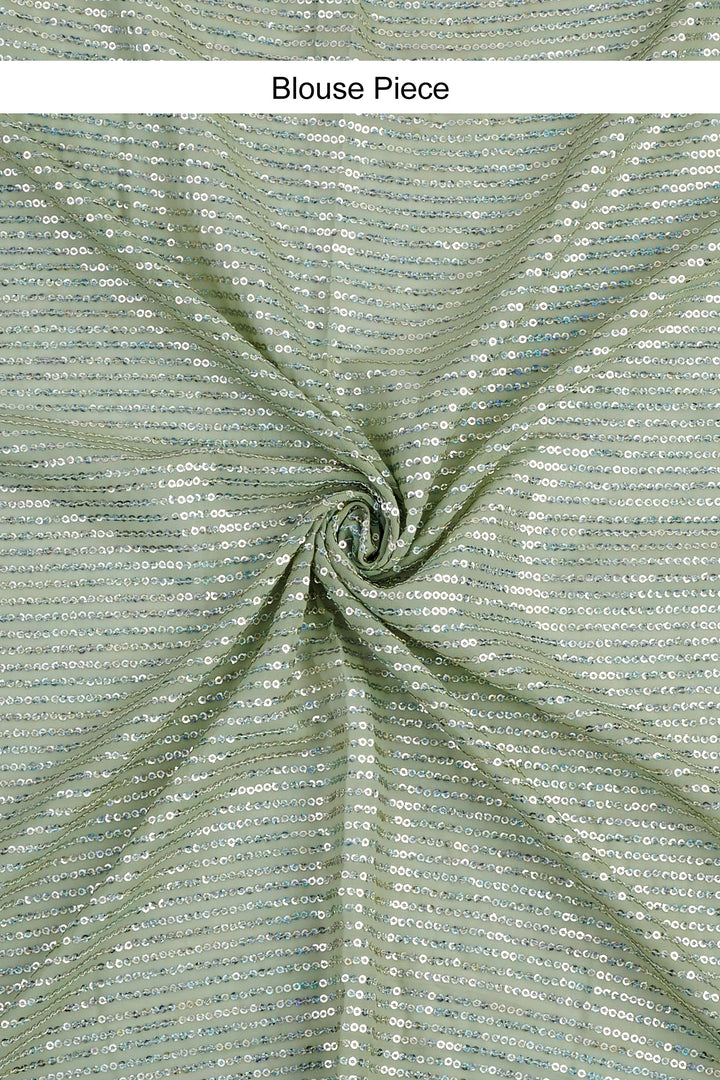 Teejh Ujwal Sage Green Georgette Saree