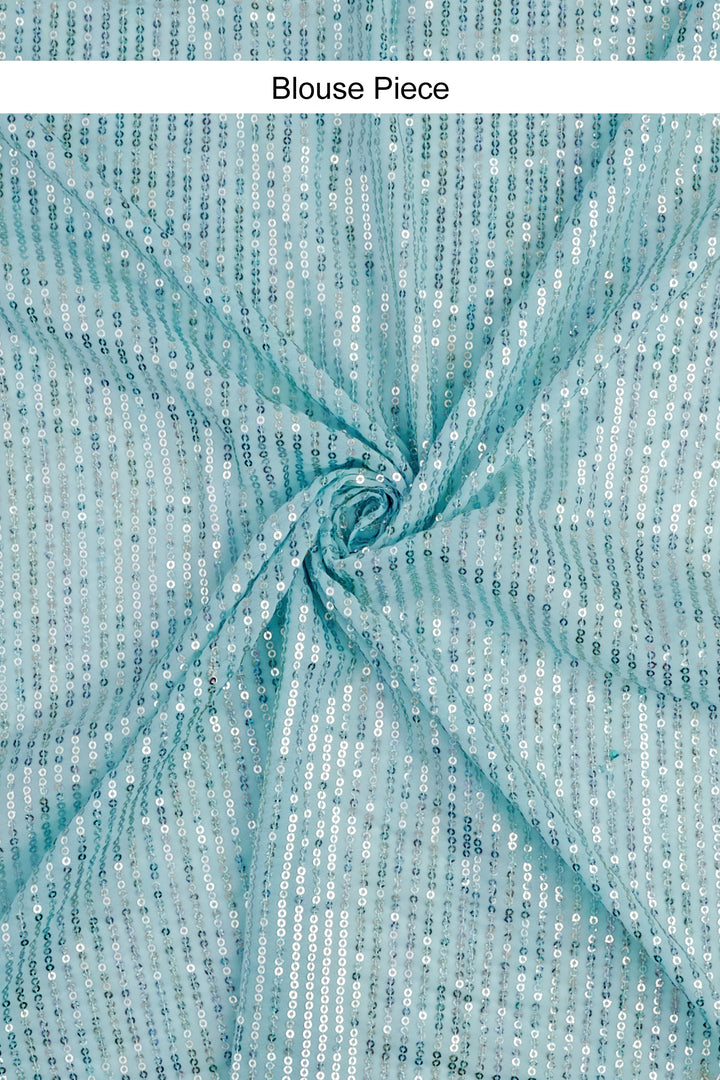 Teejh Ujwal Sky Blue Georgette Saree
