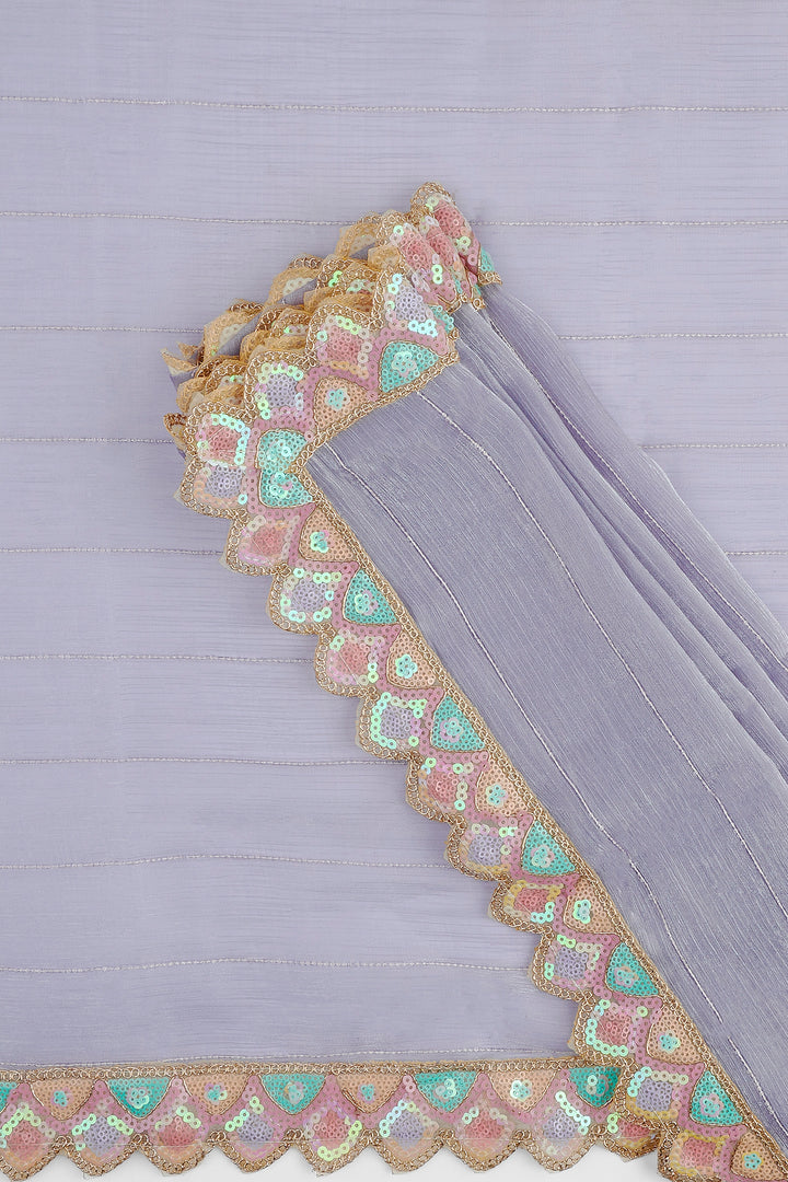 Teejh Rangeen Lavender Shimmer Tissue Saree
