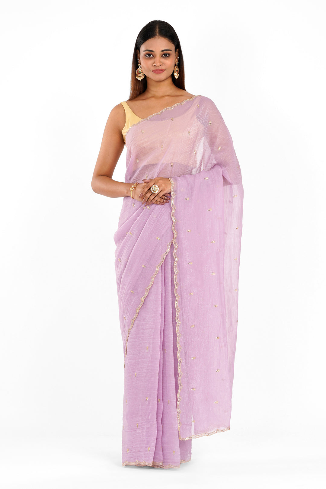 Teejh Dilbar Lavender Georgette Saree