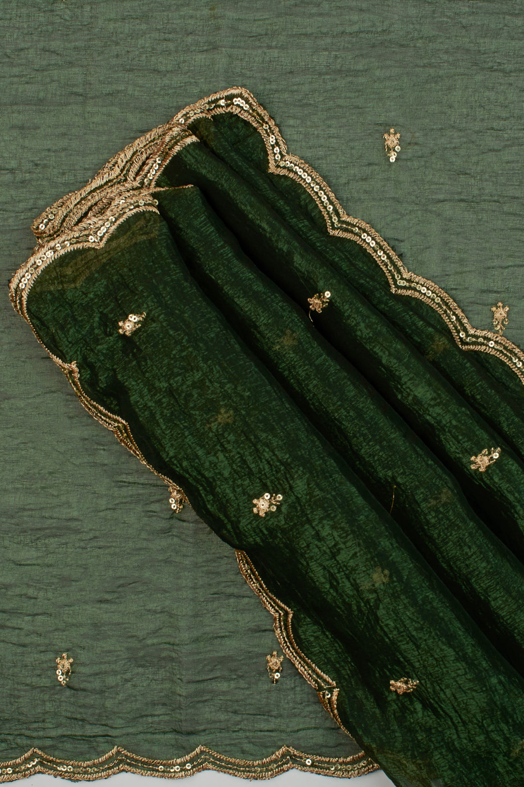 Teejh Dilbar Sap Green Georgette Saree