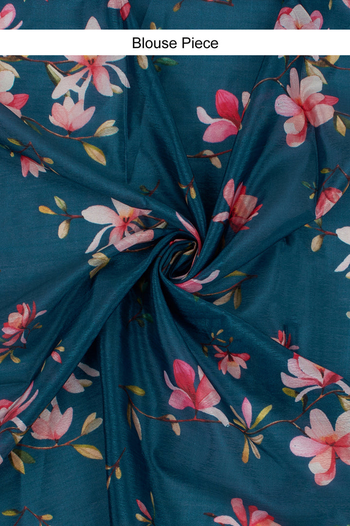 Teejh Dilbar Teal Georgette Saree