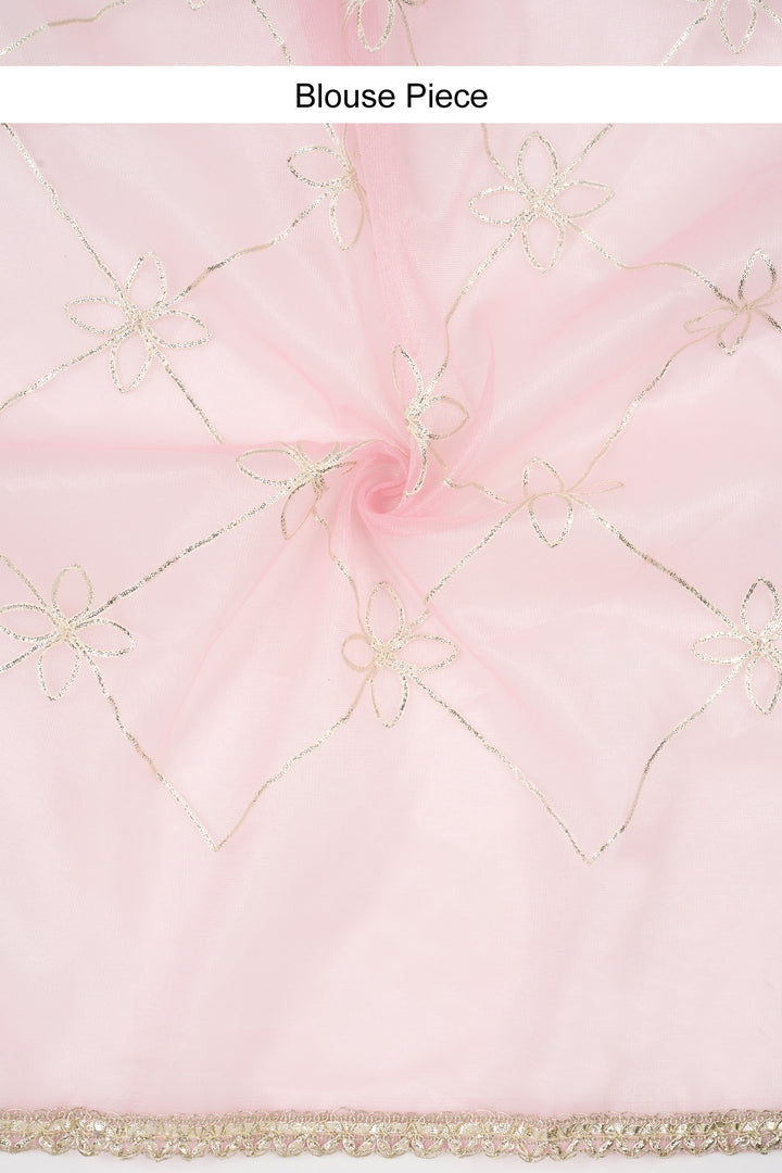 Teejh Tarangi Pink Net Gota Saree