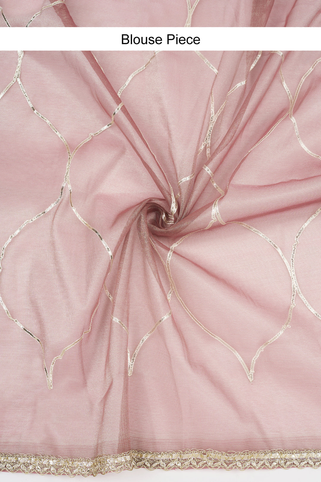Teejh Raunaq Taupe Net Gota Saree