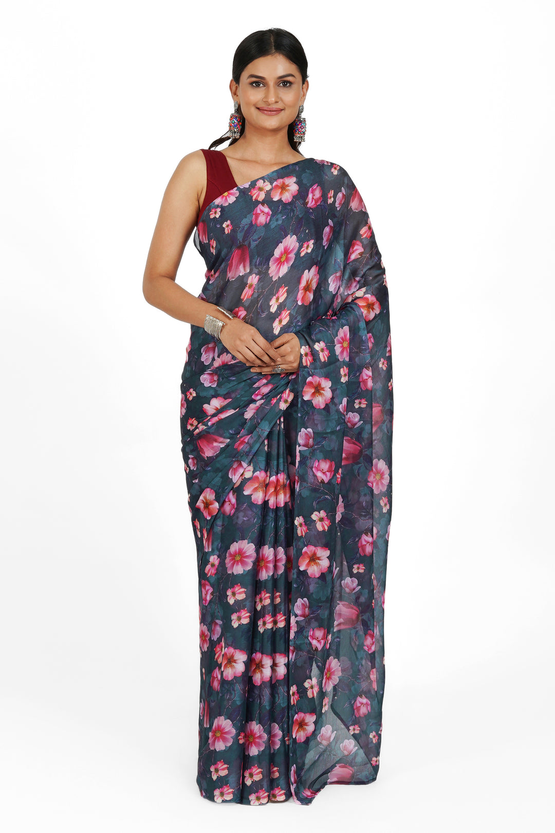 Teejh Midnight Dreams  Digital Print Chiffon Saree