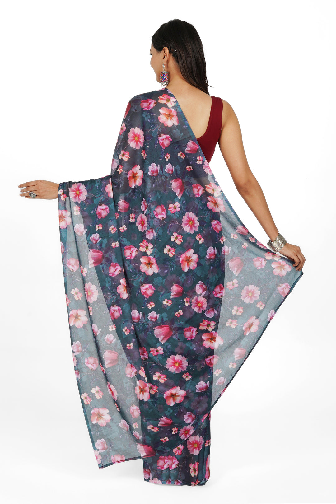 Teejh Midnight Dreams  Digital Print Chiffon Saree