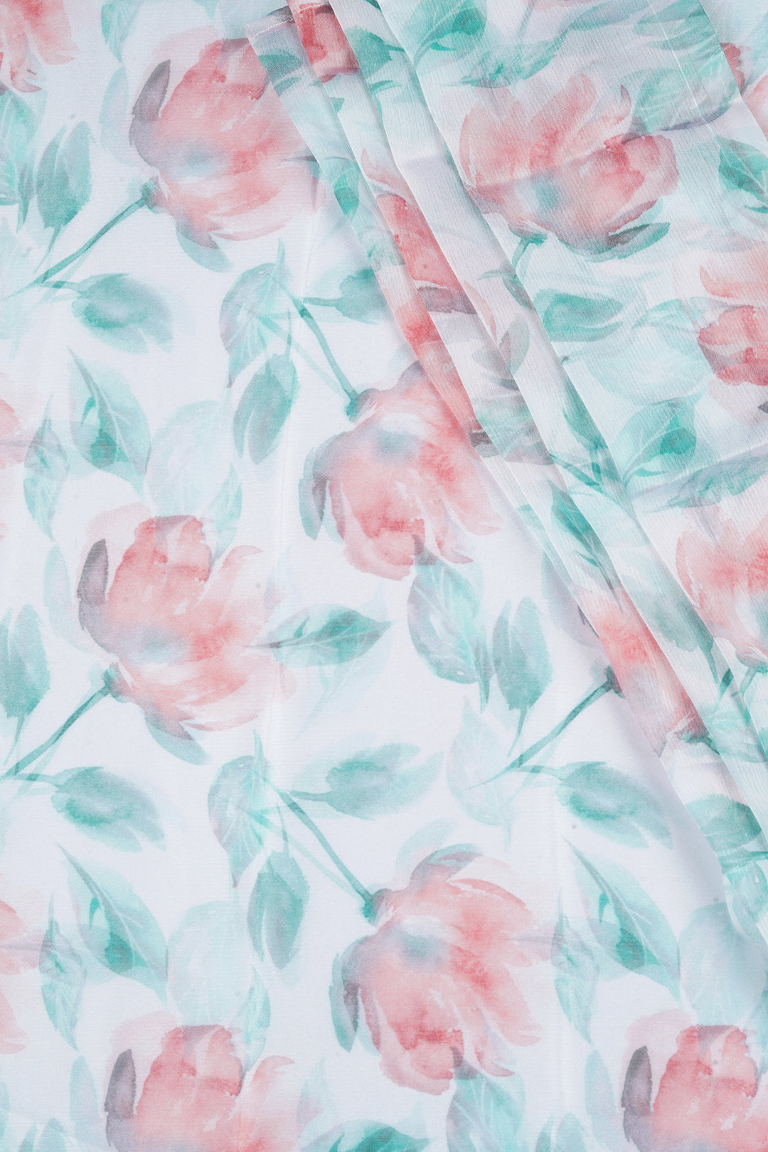 Teejh Peachy Whispers Digital Print Chiffon Saree