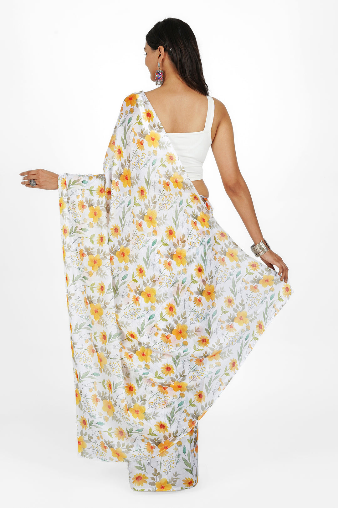 Teejh Sunshine Serenade Digital Print Chiffon Saree