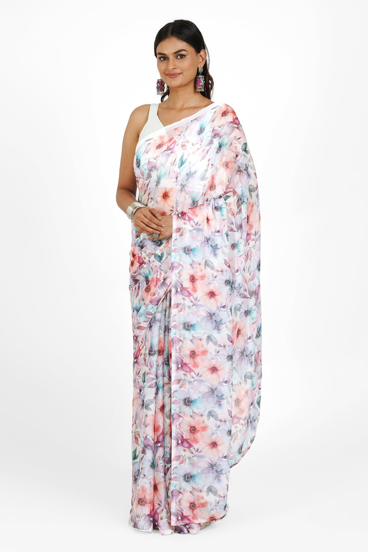 Teejh Opal Dream Digital Print Chiffon Saree