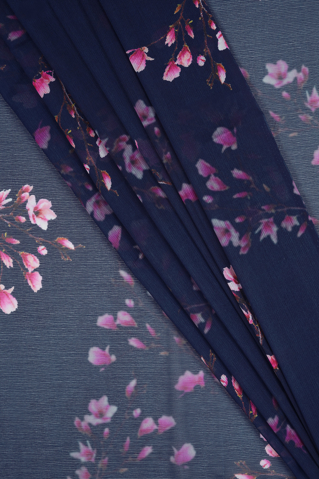 Teejh Starry Night Elegance Digital Print Chiffon Saree