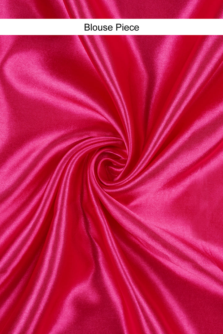 Teejh  Ebony Rose Pink Digital Print Chiffon Saree