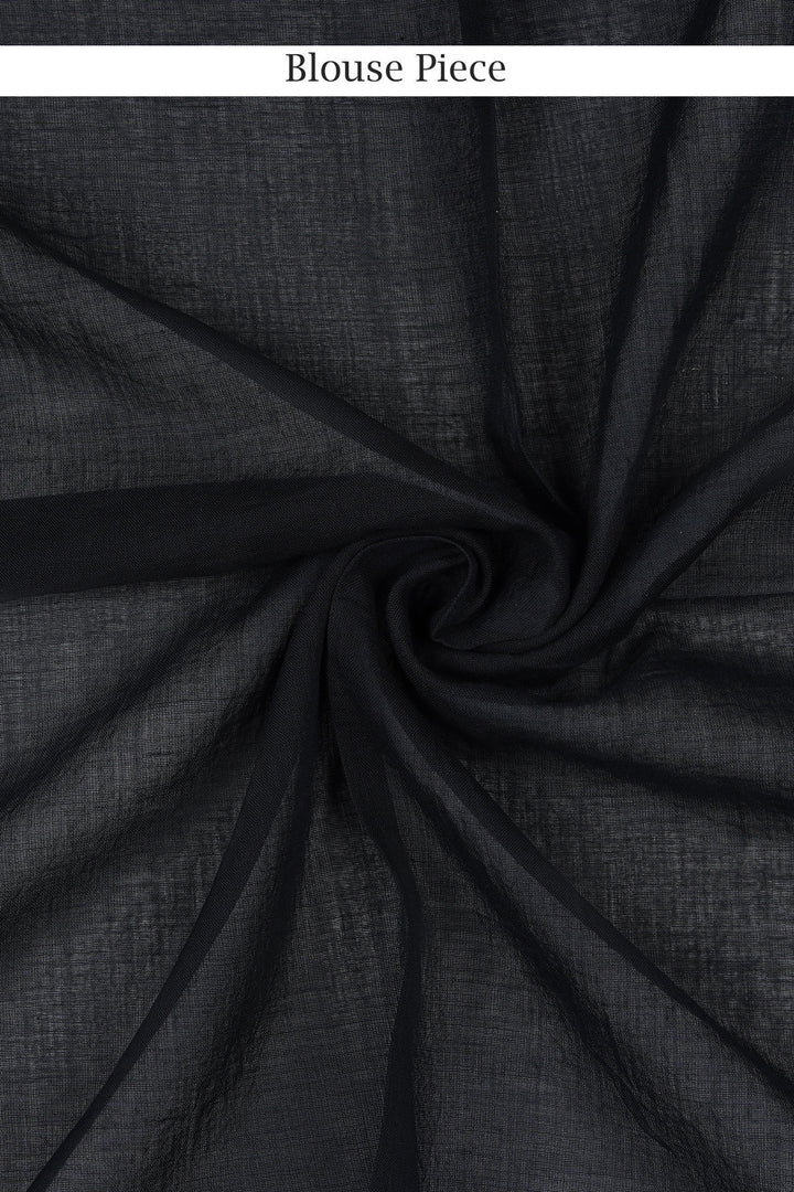 Teejh Dusk and Dawn Rust Orange  and Black Mulmul Saree