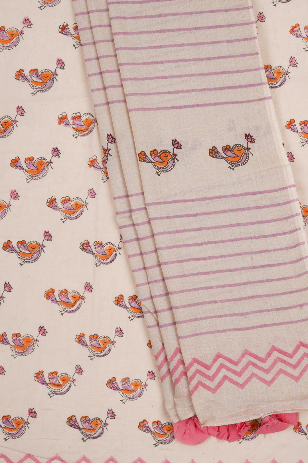 Teejh Chdhiya Udd Mulmul Cotton Saree