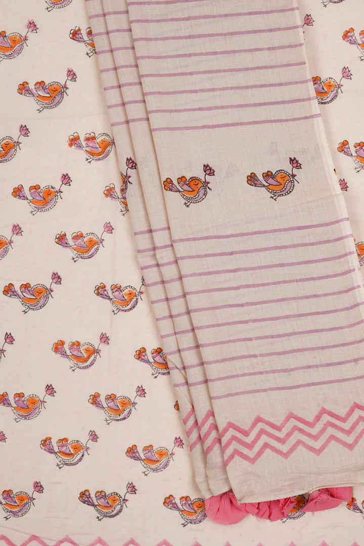Teejh Chdhiya Udd Mulmul Cotton Saree