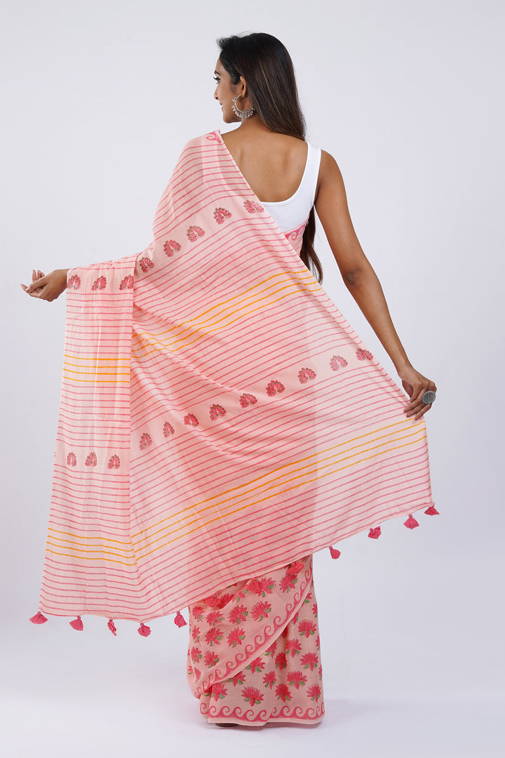 Teejh Gulshan Garden Mulmul Cotton Saree