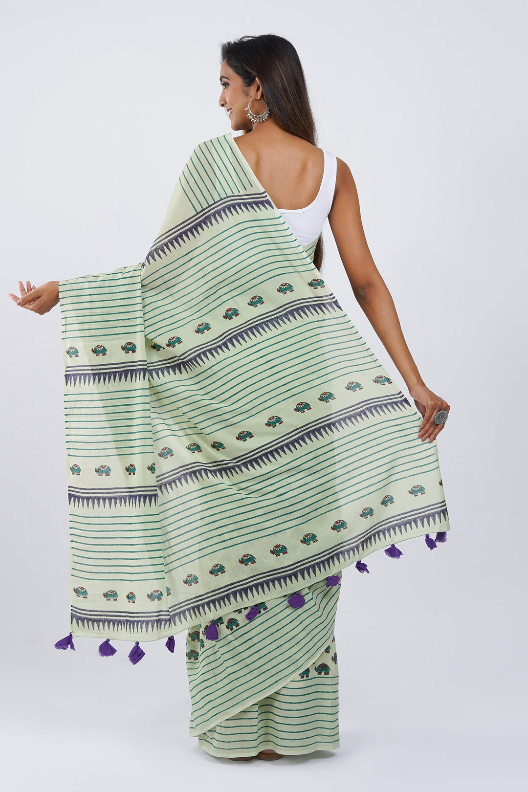 Teejh Haathi Mere Saathi Mulmul Cotton Saree