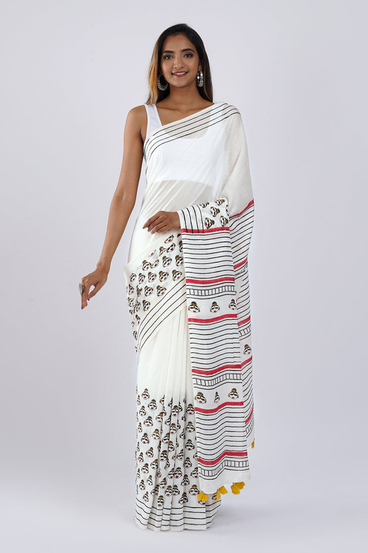 Teejh Ji Meemsaab Mulmul Cotton Saree