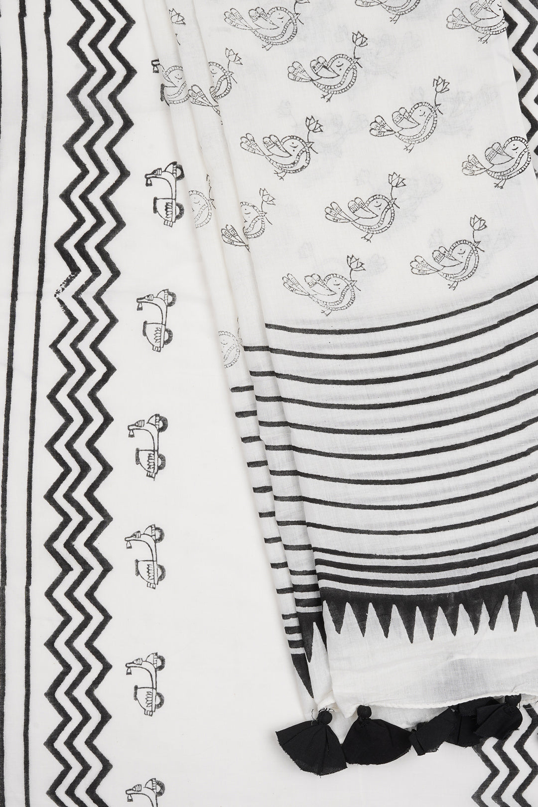 Teejh Madhubala Hand Block Saree