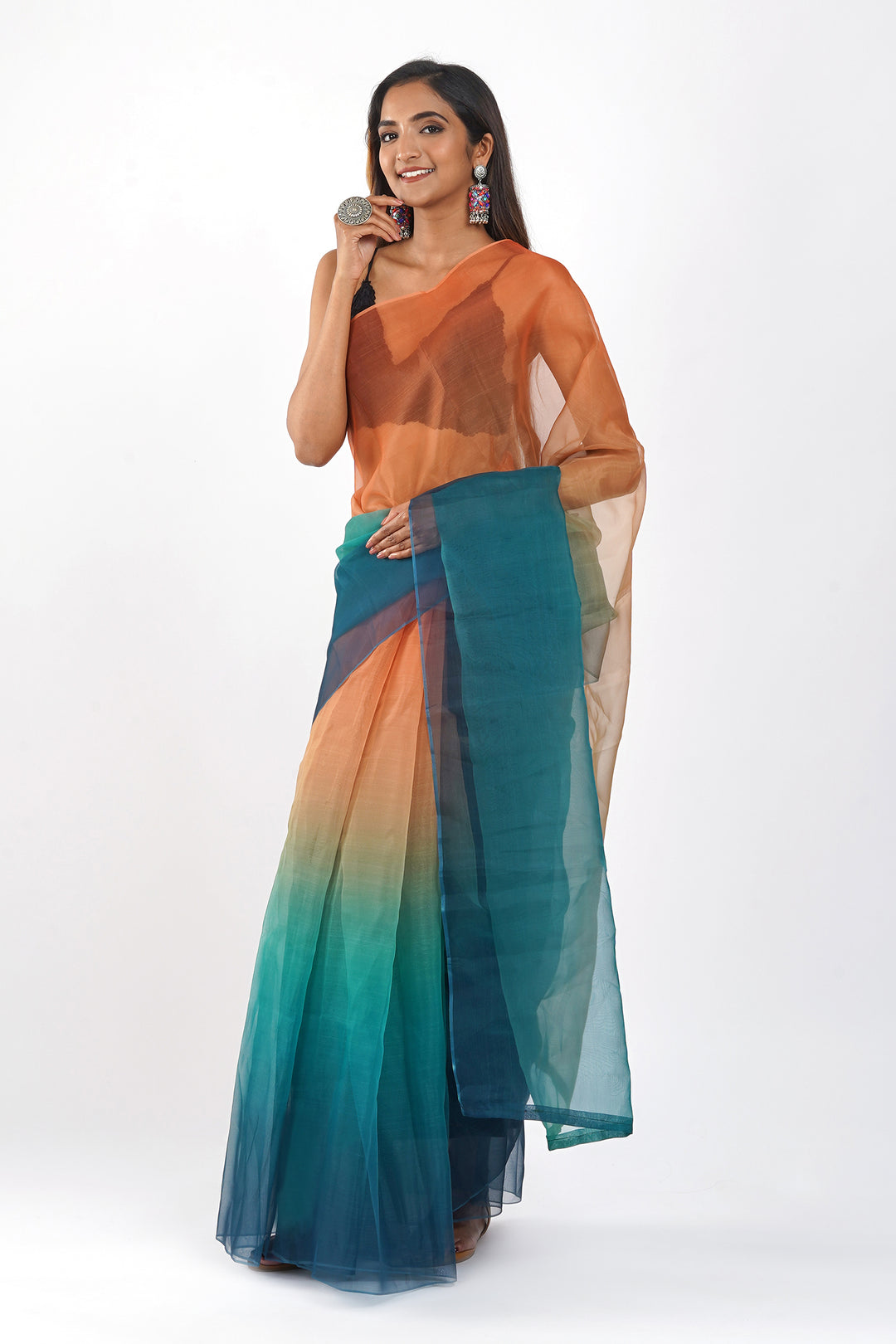 Teejh Chaayal Ombre Organza Saree