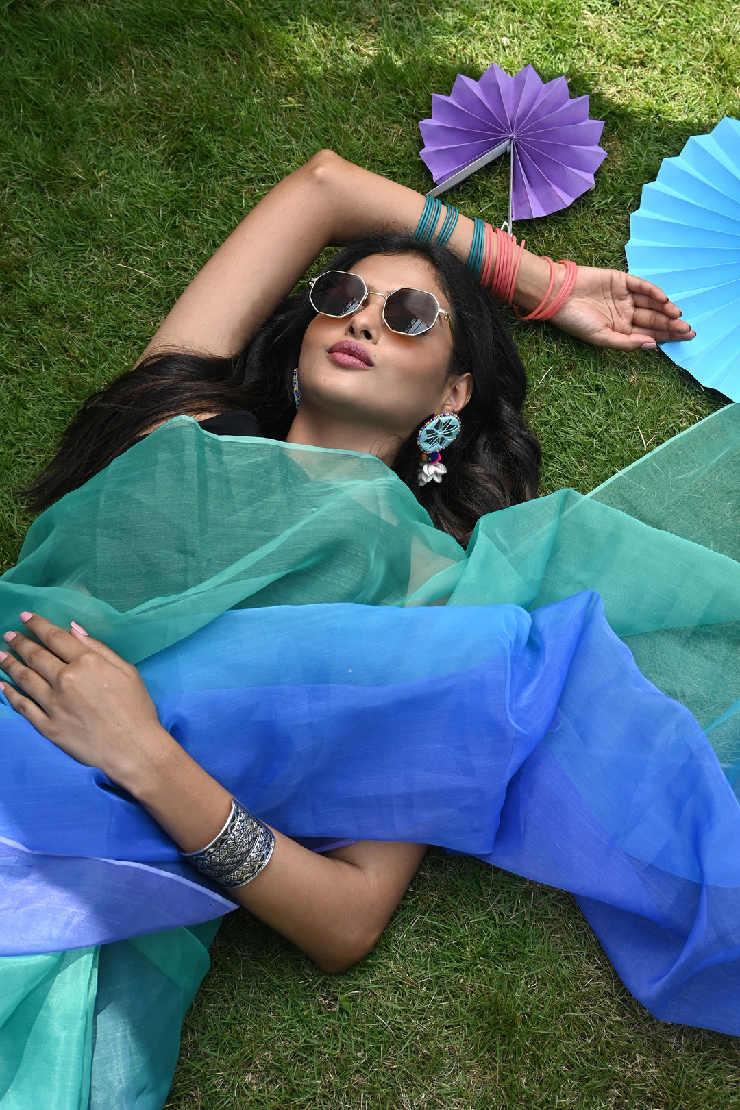Teejh Ruvie Ombre Organza Saree