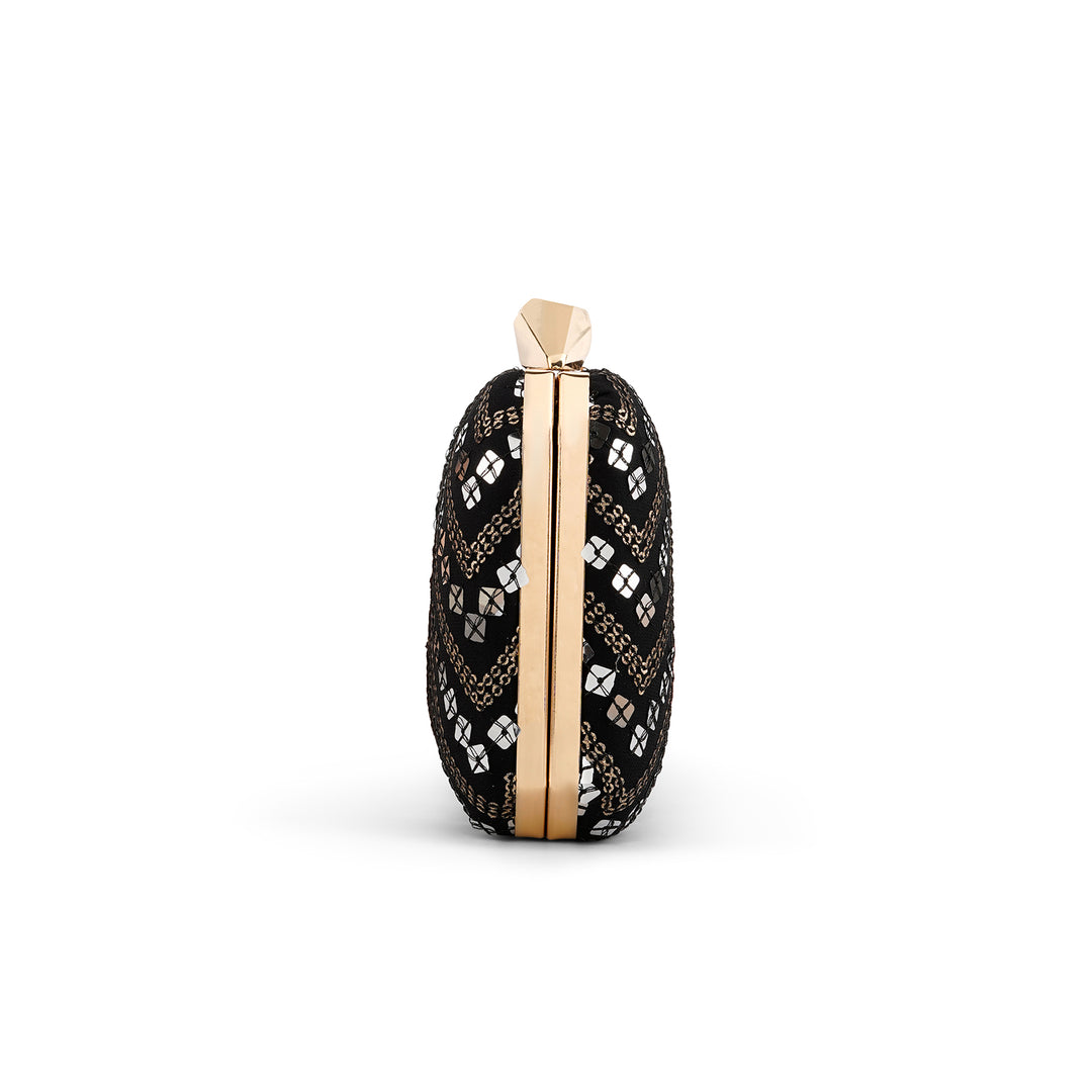 Teejh Shonali Black Sequin Clutch
