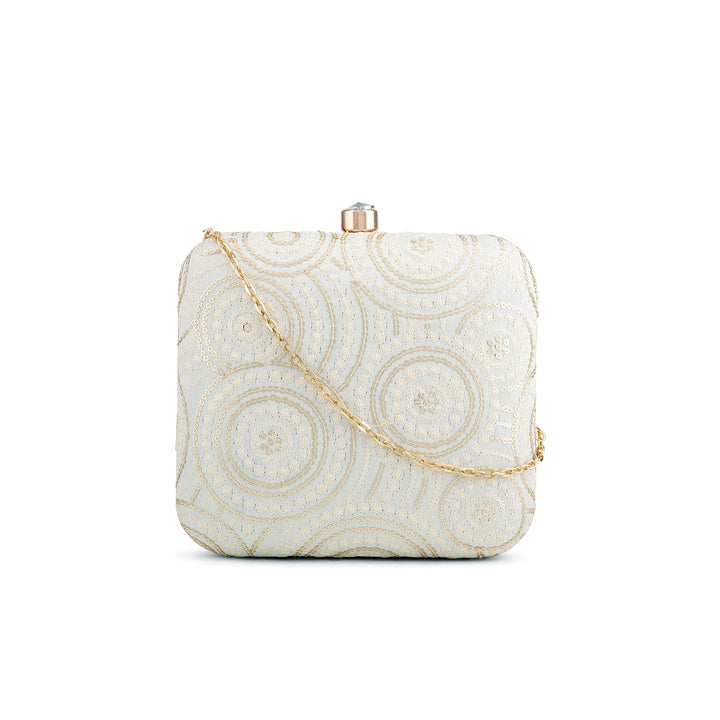 Teejh Nishi Circles Embroidered Clutch