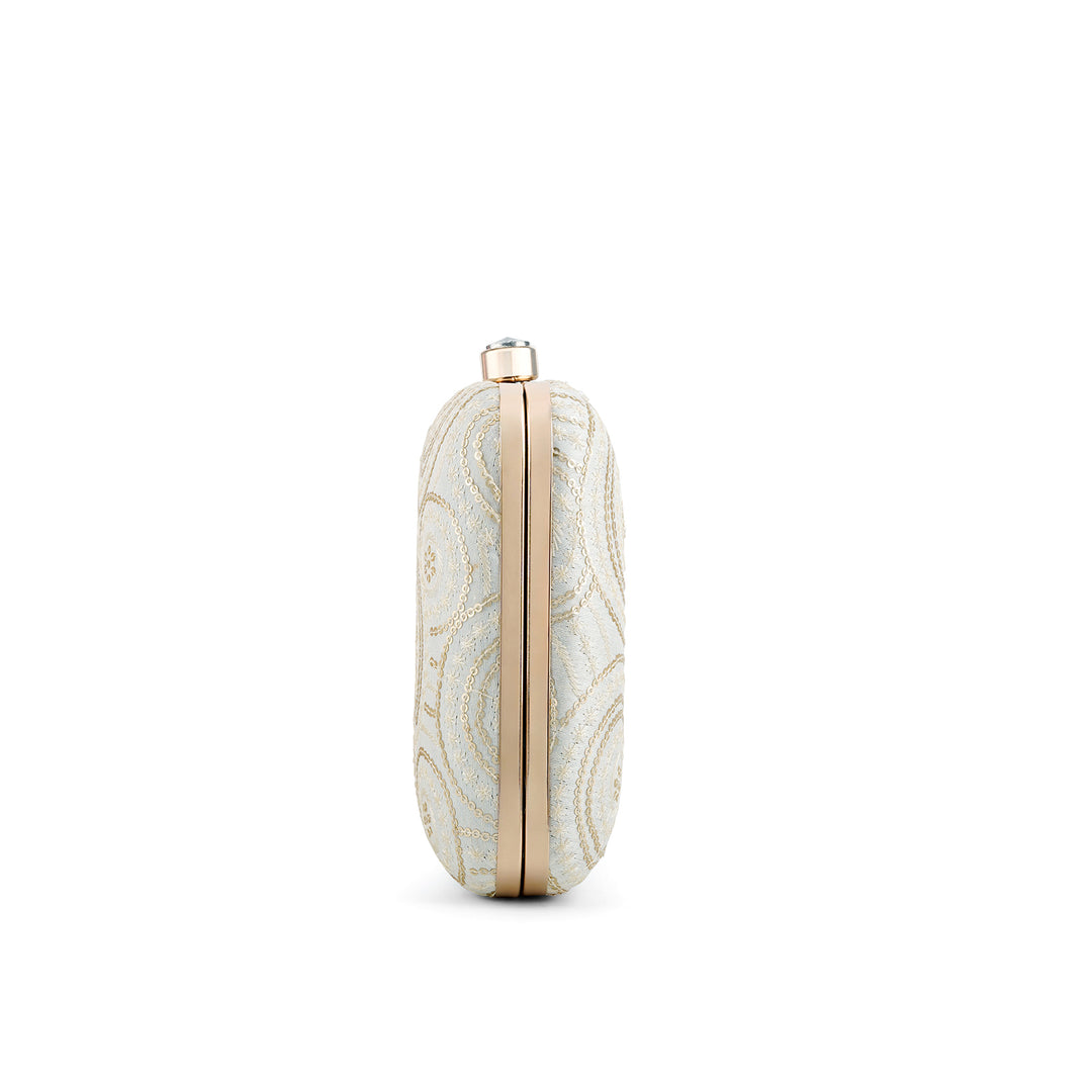 Teejh Nishi Circles Embroidered Clutch