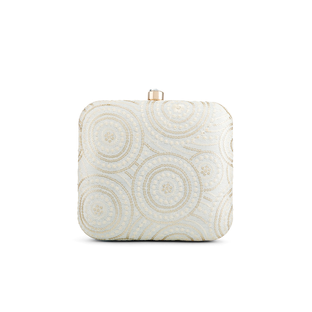 Teejh Nishi Circles Embroidered Clutch