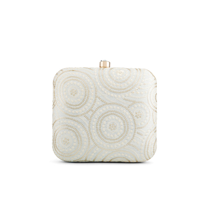 Teejh Nishi Circles Embroidered Clutch