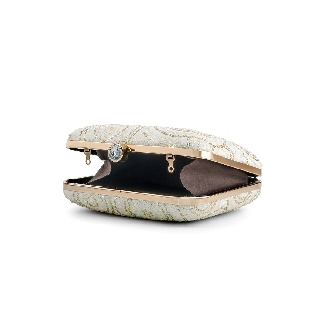 Teejh Nishi Circles Embroidered Clutch