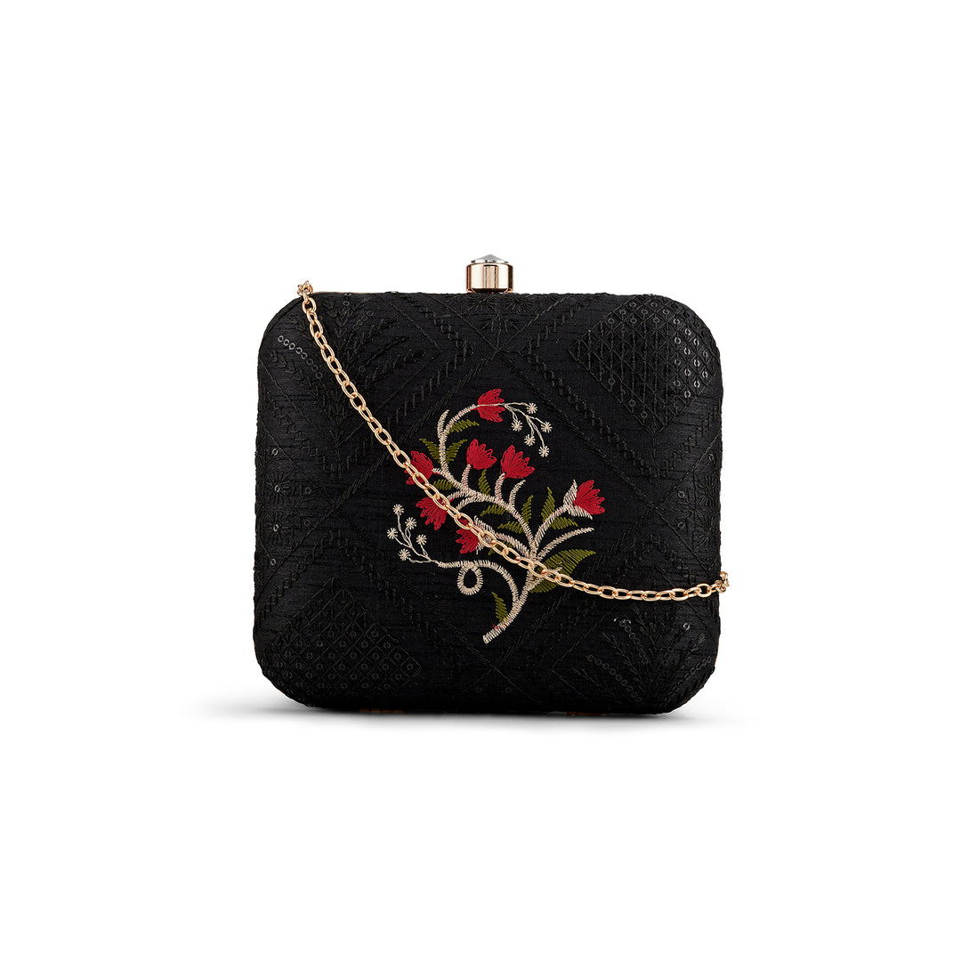 Teejh Avantika Floral Threadwork Clutch